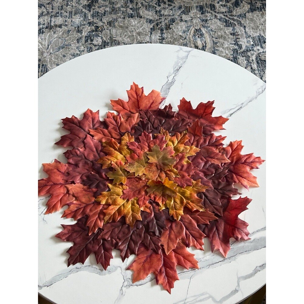 Artificial Autumn Maple Leaf Table Placemat / Centerpiece Mat (14")